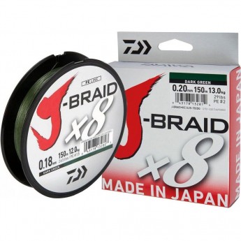 Шнур DAIWA J-Braid X8 0,20мм 150м multicolor