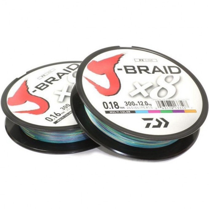 Шнур DAIWA J-Braid X8 0,24мм 150м multicolor 12755-124RU